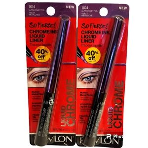Lot of 2 Revlon So Fierce Chrome Ink Liquid Liner 904 Ultraviolet Foil New